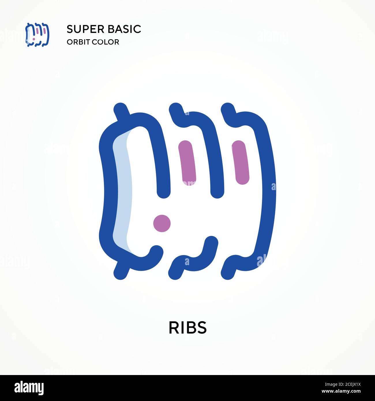 Icona vettoriale orbita super base RIBS. Modello di disegno simbolo illustrazione per elemento dell'interfaccia utente Web mobile. Pittogramma moderno a colori perfetto su st modificabile Illustrazione Vettoriale