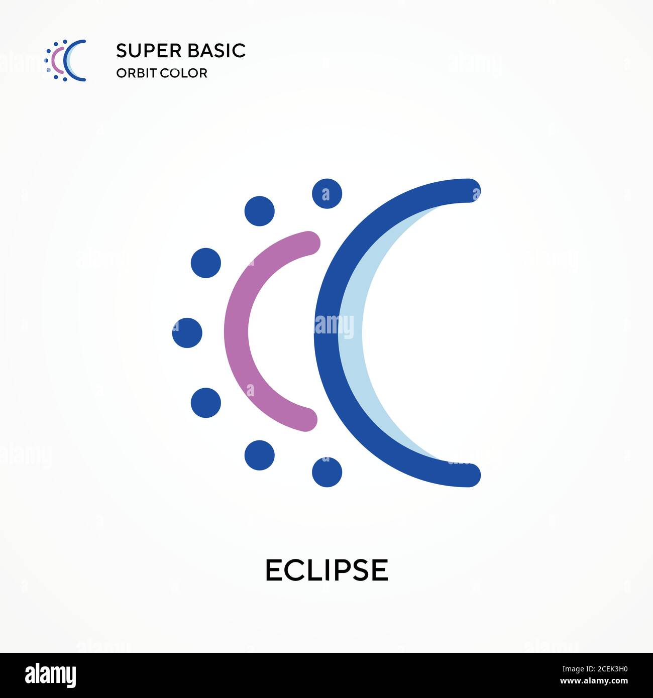 Icona vettore di colore orbitale super base Eclipse. Modello di disegno simbolo illustrazione per elemento dell'interfaccia utente Web mobile. Pittogramma moderno a colori perfetto su modificabile Illustrazione Vettoriale
