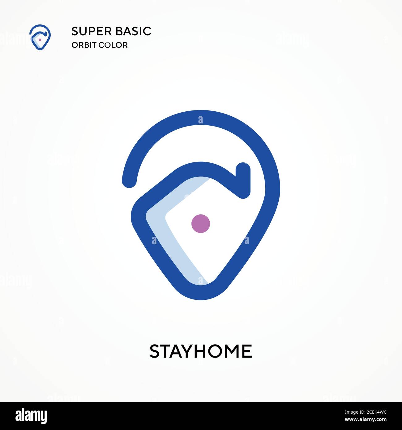 Icona vettore di colore orbita super base Stayhome. Modello di disegno simbolo illustrazione per elemento dell'interfaccia utente Web mobile. Pittogramma moderno di colore perfetto su editabl Illustrazione Vettoriale