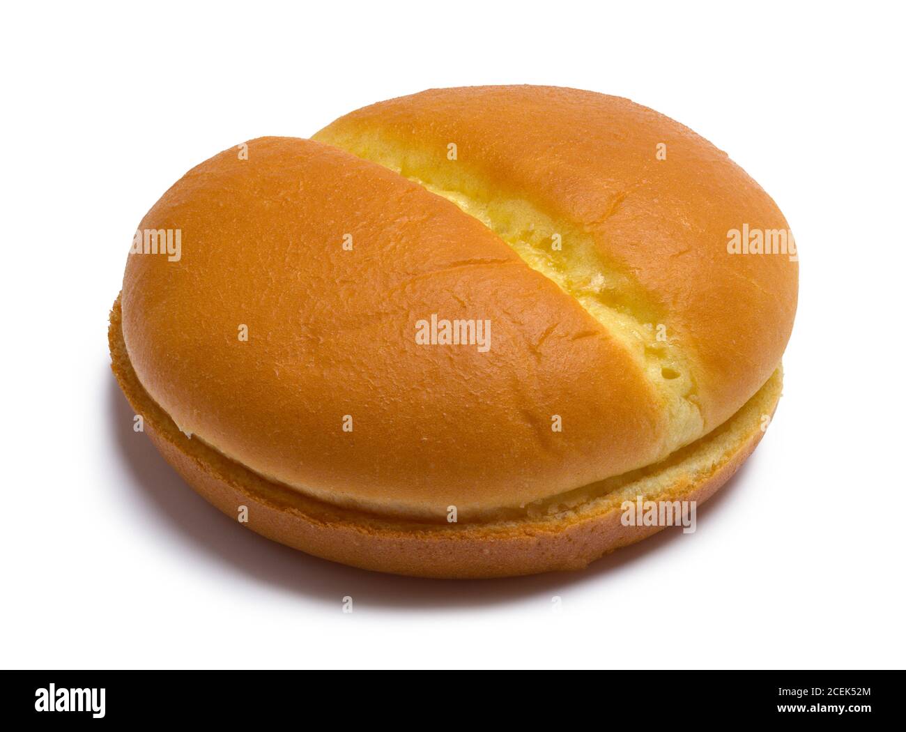 Singolo hamburger Bun isolato su sfondo bianco. Foto Stock