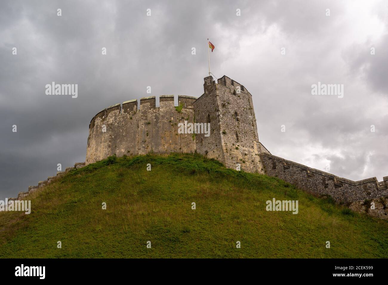 Castello tenere su una collina a Arundel Castle, West Sussex, Inghilterra, Regno Unito Foto Stock