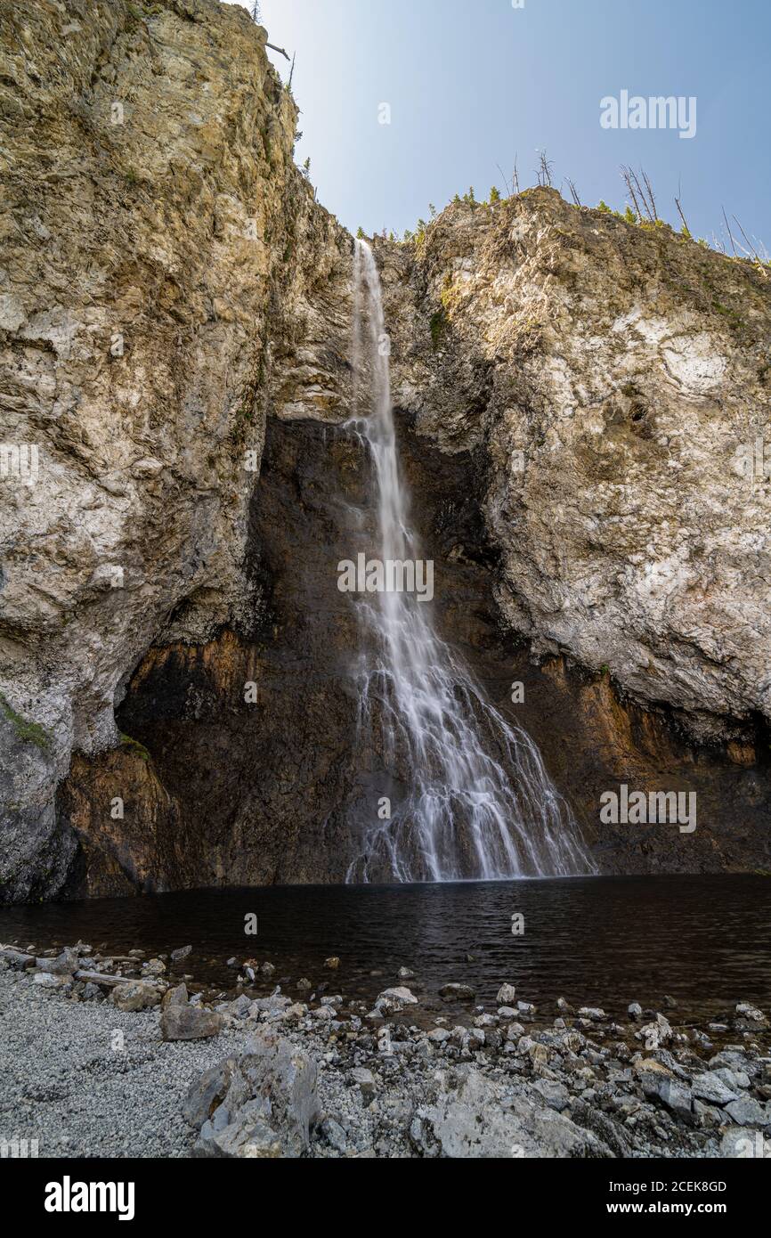 Fairy Falls nel parco di Yellowstone Foto Stock
