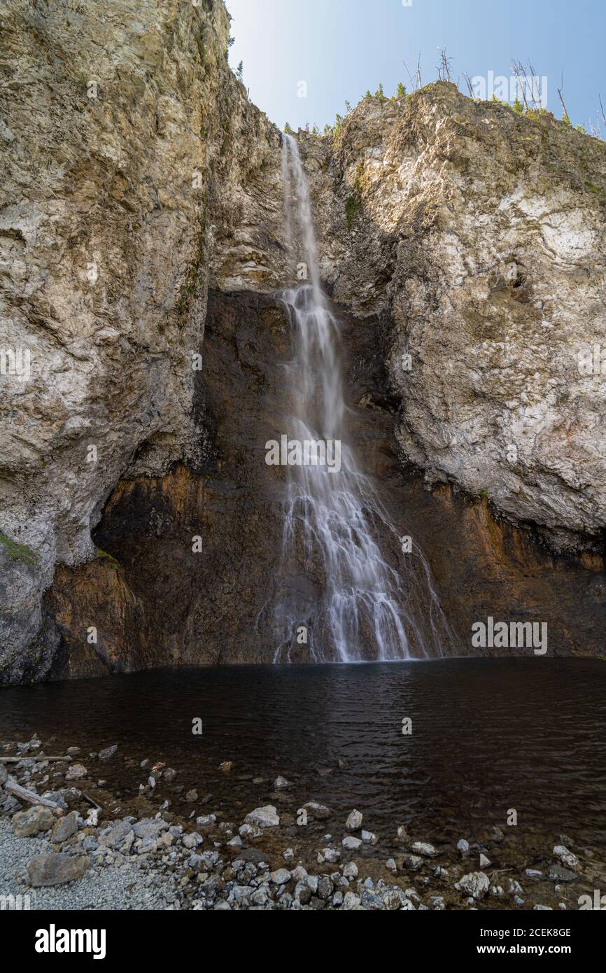 Fairy Falls nel parco di Yellowstone Foto Stock
