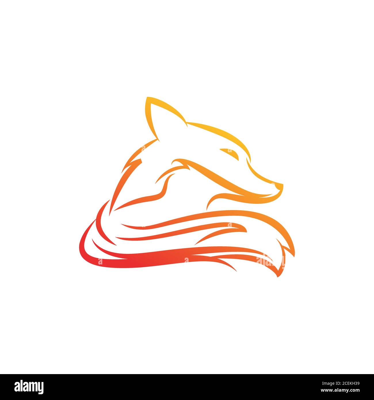 Creative Fox testa simbolo Logo Design vettore illustrazione Illustrazione Vettoriale