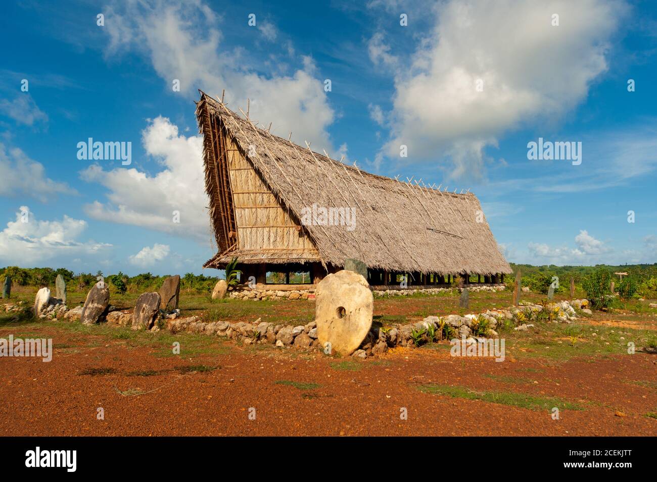 Mens casa sulle isole di Yap Foto Stock