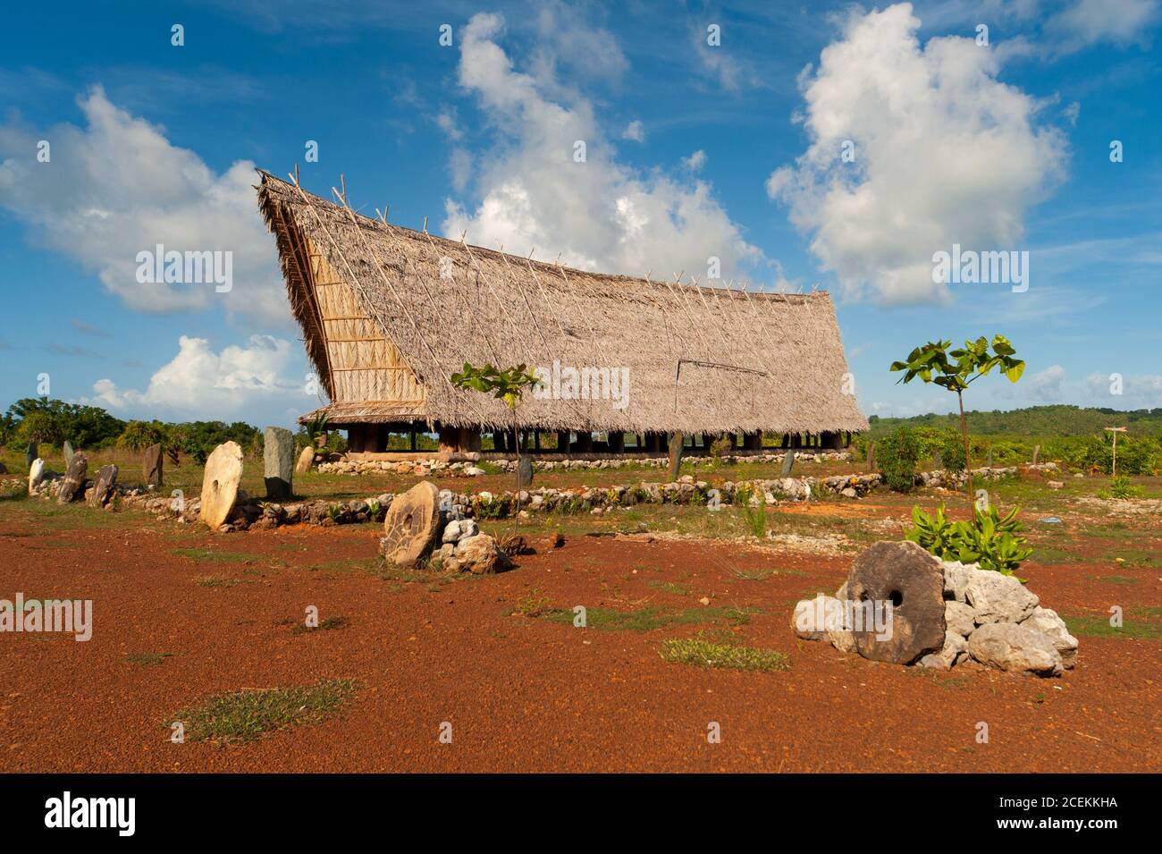 Mens casa sulle isole di Yap Foto Stock