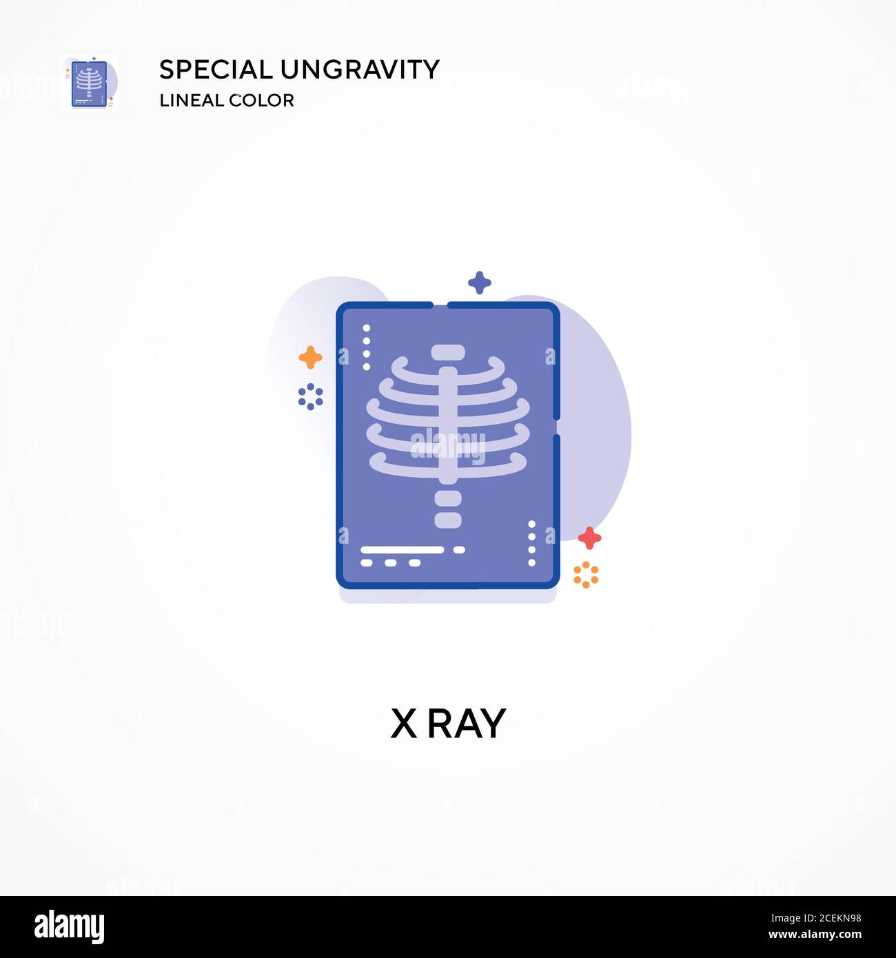 Icona di colore lineare ungravity speciale raggi X. Concetti moderni di illustrazione vettoriale. Facile da modificare e personalizzare. Illustrazione Vettoriale