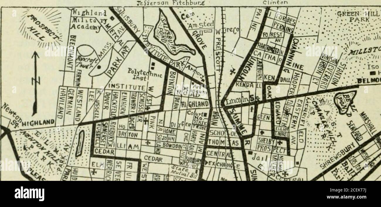 . Viaggi in tram attraverso il New England ... City Hail Square is Worcesters Busy Corner WORCESTER, MASS.(Hotel: Bancroft, 1.50 dollari; Ristorante, Putnam-Thurston) il titolo del cuore del Commonwealth, che è stato dato a Worcester da qualche amico sconosciuto, diventa moreand più appropriato con il passare del tempo, perché è diventato un grande centro mercantile, in gran parte il risultato dell'estensione delle ferrovie elettriche in tutte le direzioni. È, in un certo senso, una camera di compensazione per i carrelli del New England, come molte linee di lunga distanza si incontrano e trasferiscono qui. Il viaggiatore thro da New York può anche raggiungere la città Foto Stock