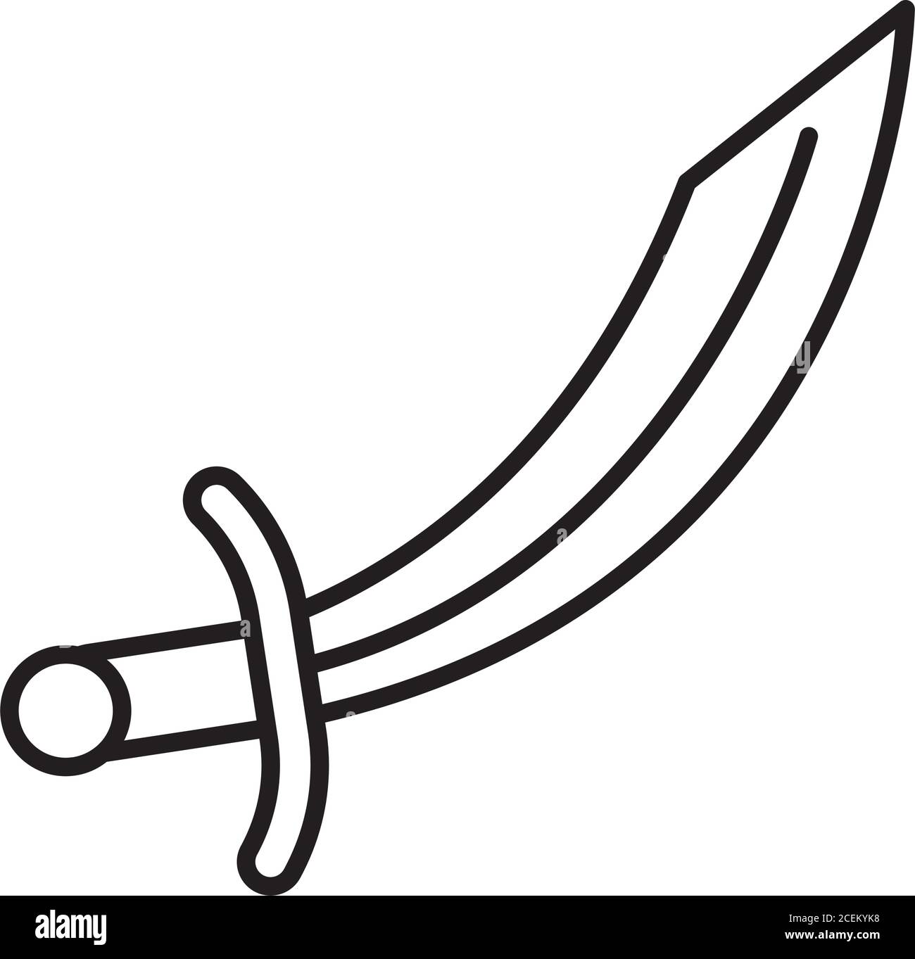 icona della spada turca su sfondo bianco, stile della linea, illustrazione vettoriale Illustrazione Vettoriale