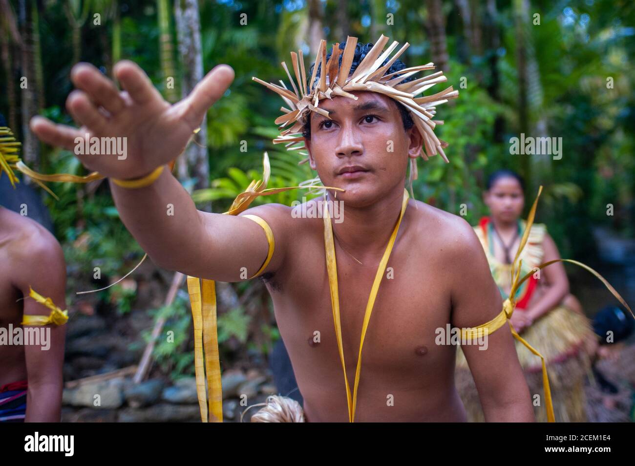 Ballerino nativo sulle isole di Yap Foto Stock