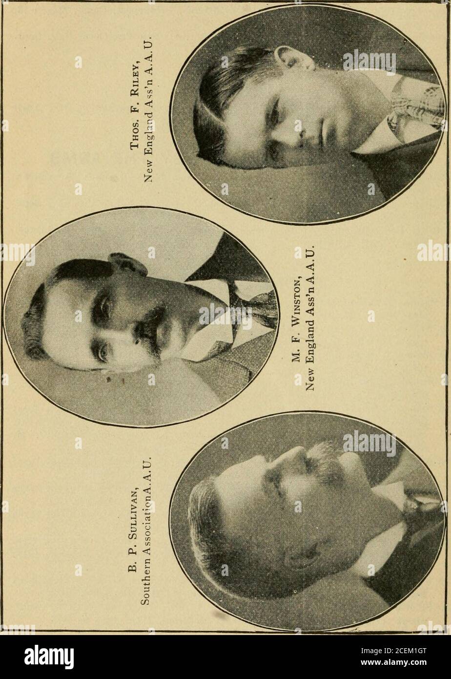 . L'almanacco atletico ufficiale di Spalding. -5s., A. H. Kent, New York City, 27 novembre 1899; finitura 7 metri indietro - 50s., C. M. Cohen, Celtic Park, L. I., 4 luglio 1900.15 pietre, intervallo di 2 metri, distanza totale 480 metri, con 29 curve a destra - im. 57 l-4s., E. P. Harris, Amherst, Mass., 9 ottobre, 1881.25 pietre, intervallo di 1 iarda, distanza totale 650 iarde, witli 49 giri a destra: 2 m. 39 l-2s., M. Brewer, Williamstown, Mass., 18 ottobre, 1879.30 pietre, intervallo di 1 iarda, distanza totale 9.30 iarde, con 59 curve a destra - 3 m. 32s., C. Donaldson, Clinton, N. Y., 28 maggio 1881.20 Stones, 2 1-2 yards i Foto Stock