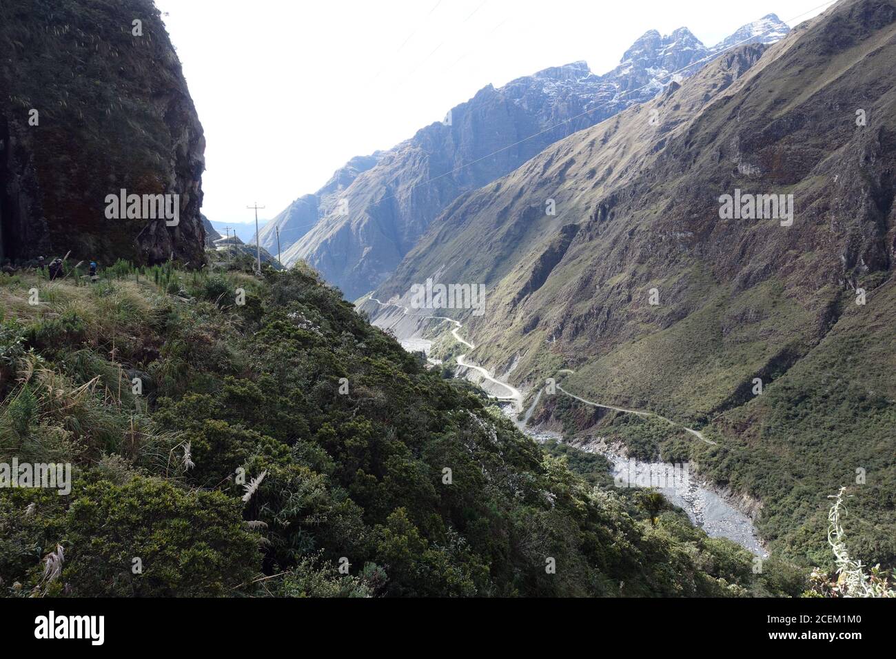 Bolivia Death Road - Downhill montagna Yungas Road vista panoramica Foto Stock
