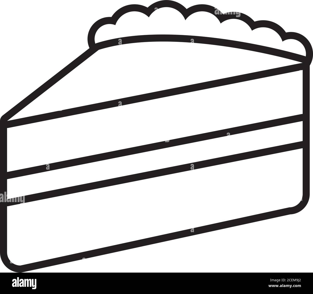 icona di torta su sfondo bianco, stile linea, illustrazione vettoriale Illustrazione Vettoriale