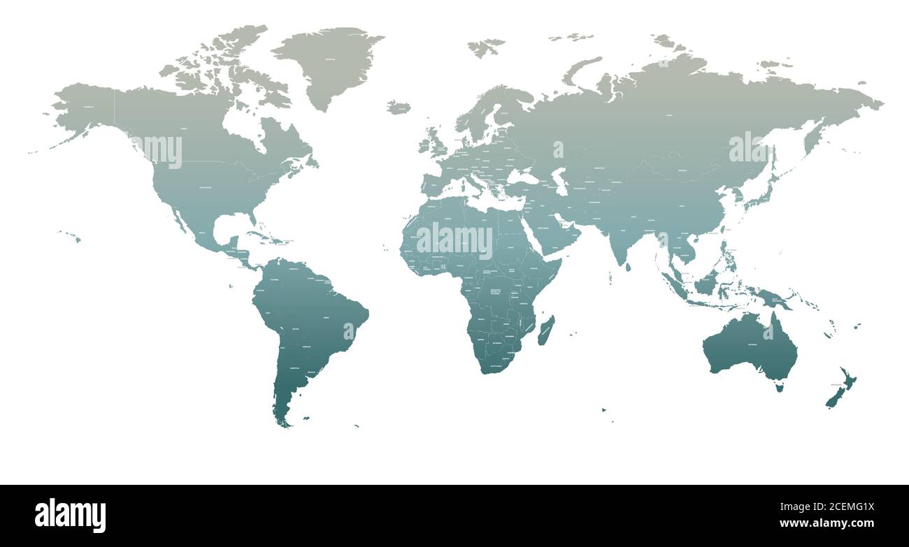 mappa del mondo. vettore mappa dettagliata dei paesi del mondo per sfondo infografico. Illustrazione Vettoriale