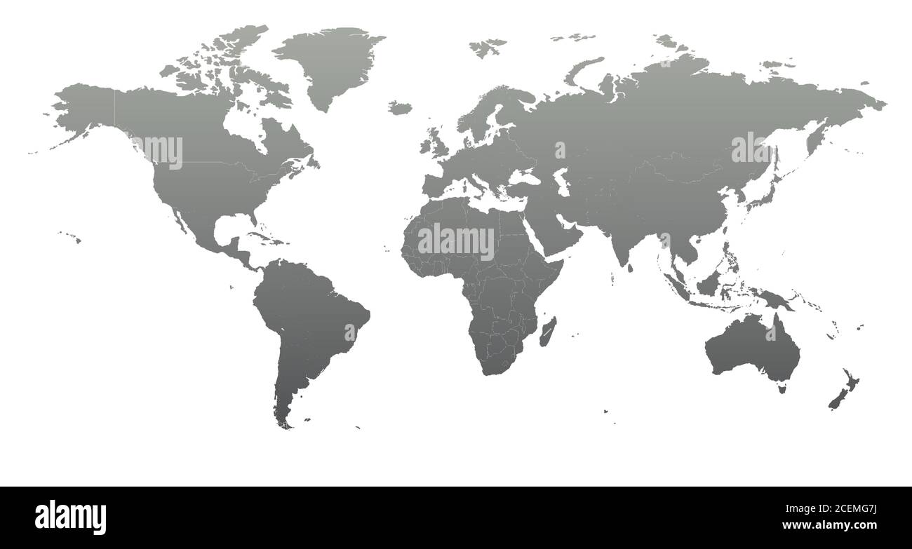 mappa del mondo. vettore mappa dettagliata dei paesi del mondo per sfondo infografico. Illustrazione Vettoriale