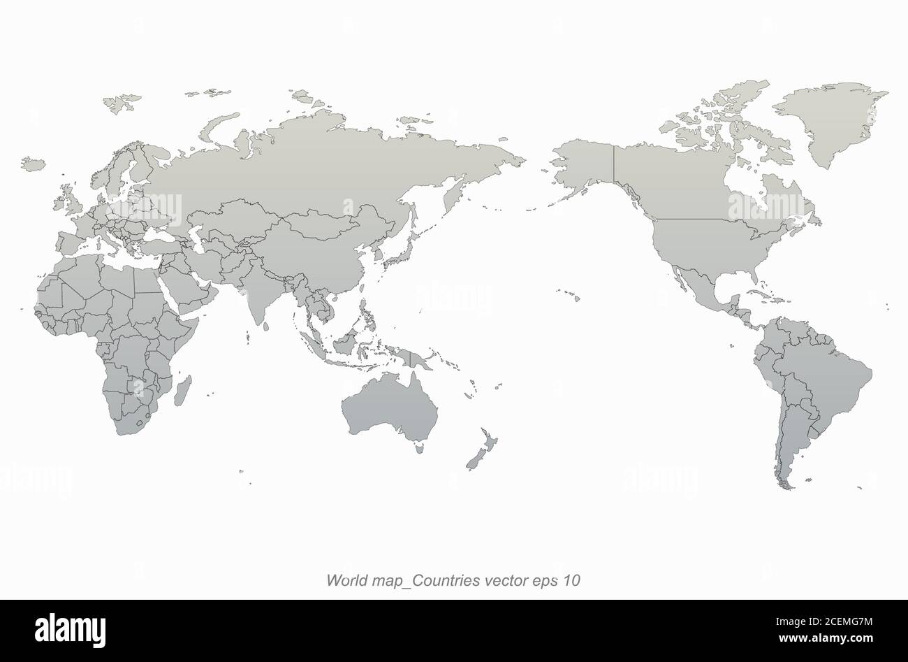 mappa del mondo. vettore mappa dettagliata dei paesi del mondo per sfondo infografico. Illustrazione Vettoriale