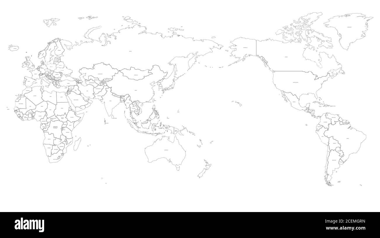 mappa del mondo. vettore mappa dettagliata dei paesi del mondo per sfondo infografico. Illustrazione Vettoriale