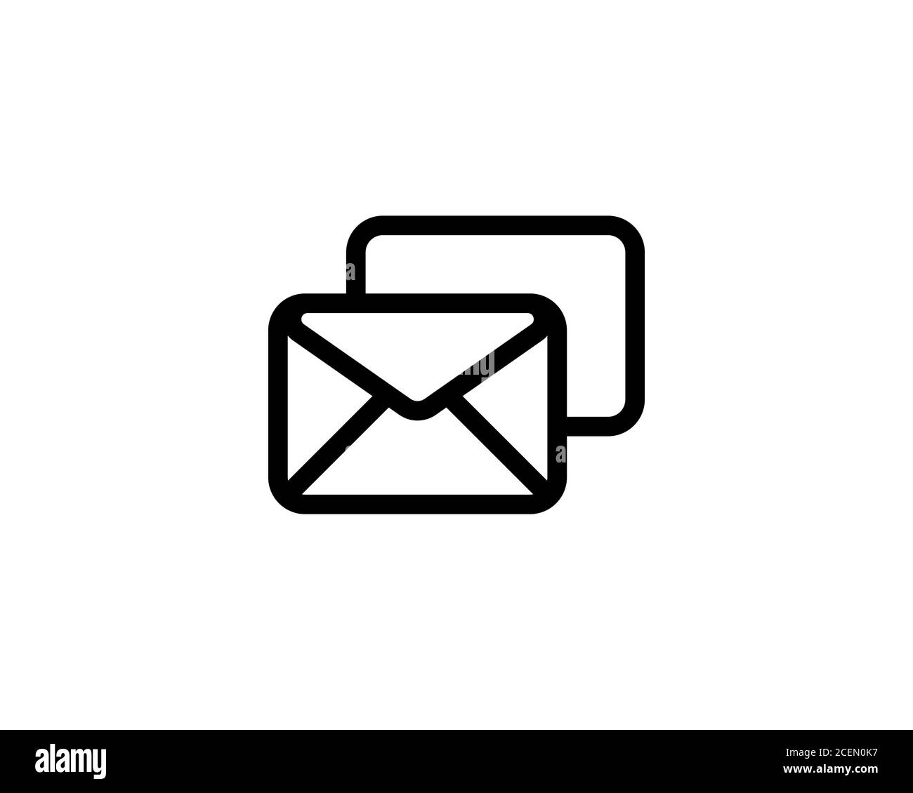 Posta, e-mail, icona della riga della busta e pulsante del simbolo di ricezione del messaggio. Vettore su sfondo bianco isolato. EPS 10 Illustrazione Vettoriale