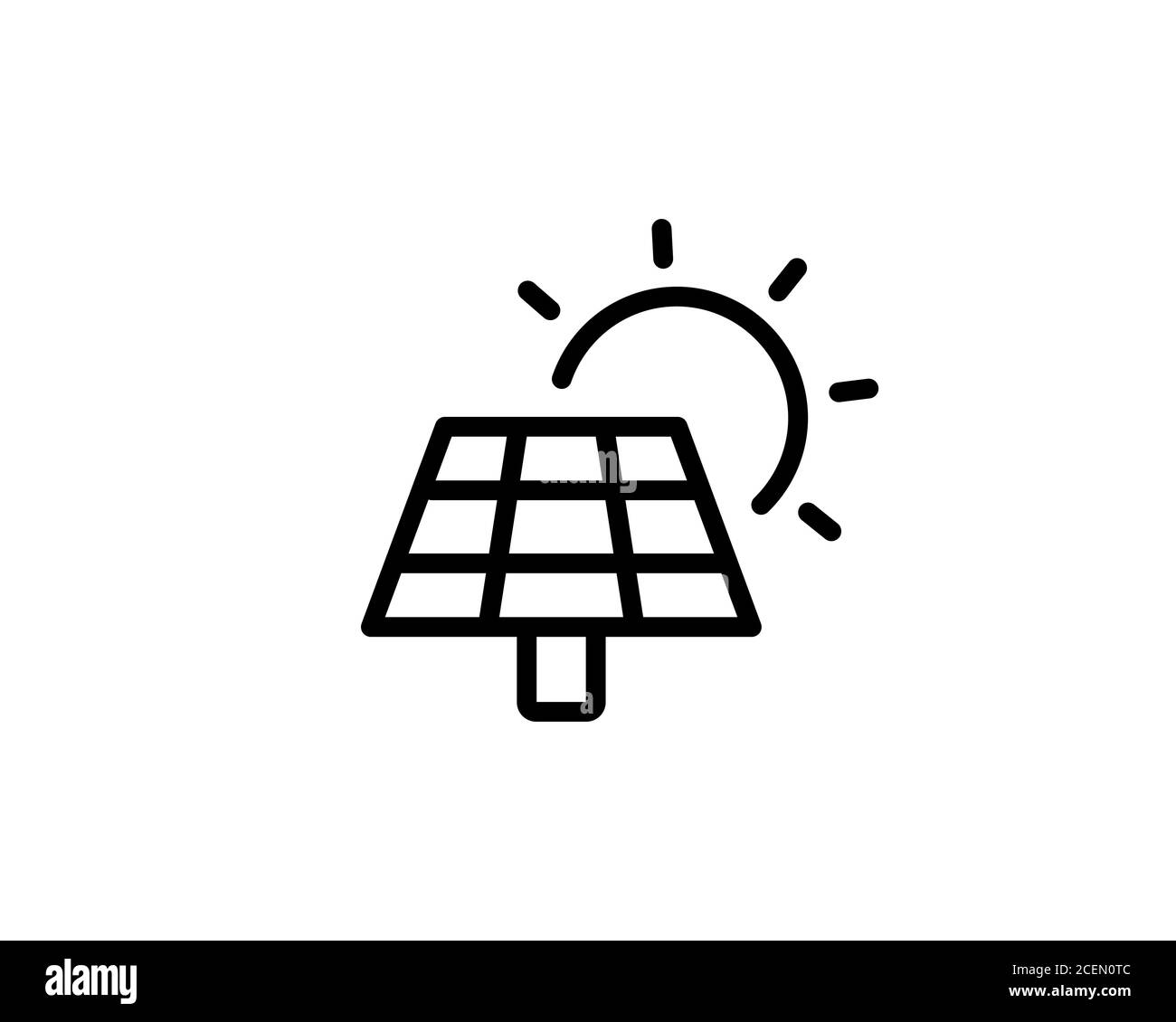 Pannello energia solare. Icona della batteria di alimentazione. Vettore su sfondo bianco isolato. EPS 10. Illustrazione Vettoriale