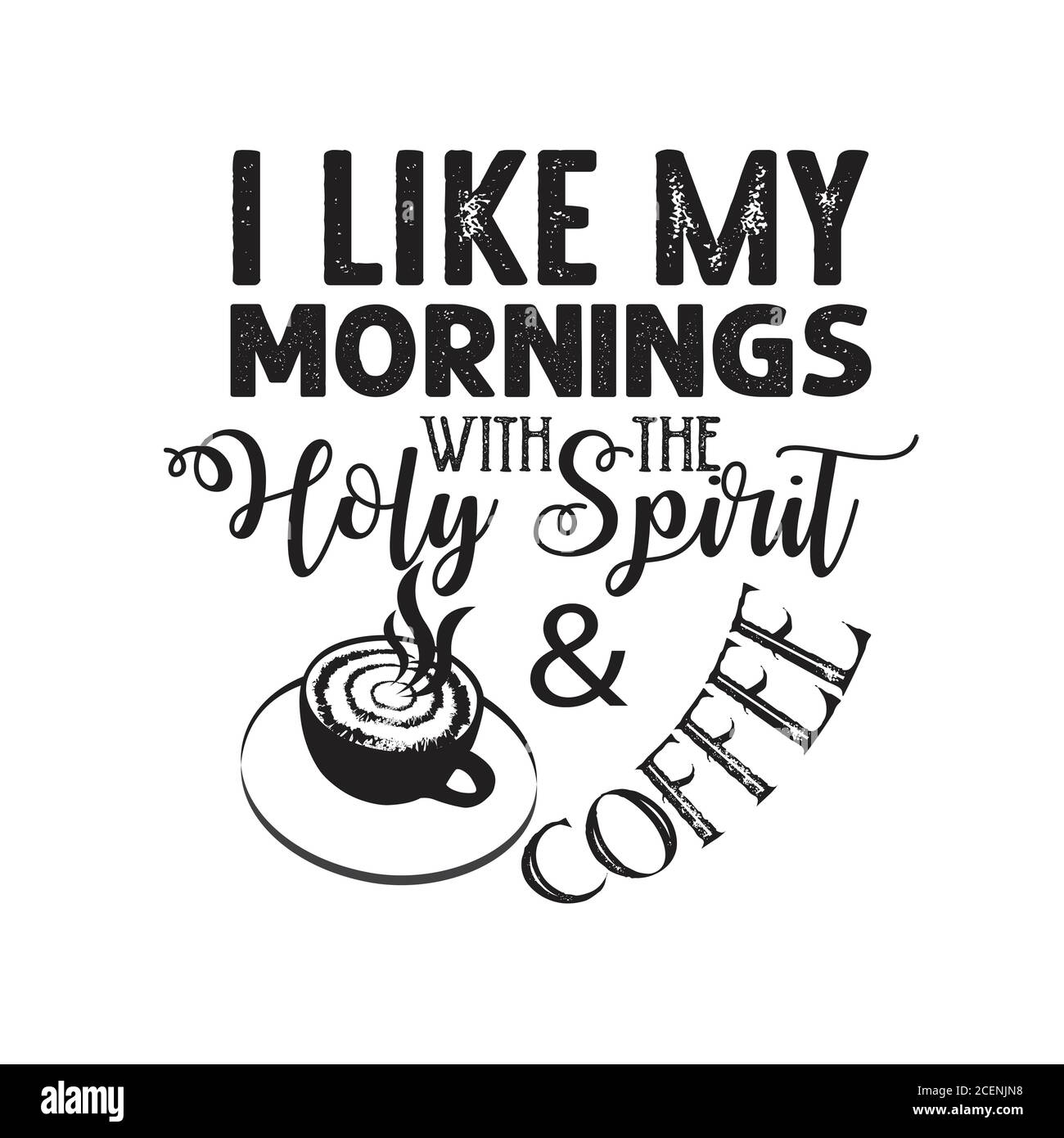Coffee quote e dire bene per cricut. Mi piacciono le mattine Illustrazione Vettoriale