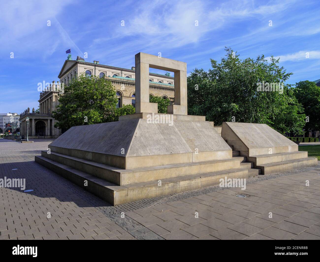 Holocaust-Mahnmal am Opernplatz ad Hannover, Niedersachsen, Deutschland, Europa Memoriale dell'Olocausto in Piazza dell'Opera ad Hannover, bassa Sassonia, Germania, Foto Stock