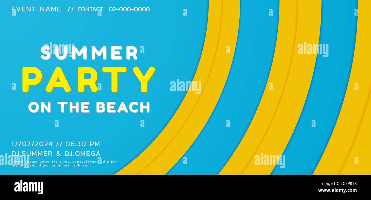 Summer party music concept cerchio onda sovrapposizione forma desgin colorato luminoso. Illustrazione vettoriale. Illustrazione Vettoriale