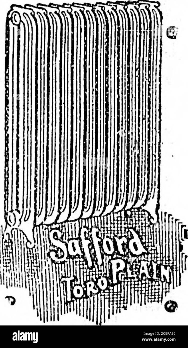 . Colonista quotidiano (1900-02-10). A,WARD, GENERAL-AGENT PER BRITISH COLUMBIA, BANK OF MONTREAL BUILDING, VICTORIA, B.C. SAFE! Questa piccola parola significa tutto per l'uomo che ispone acqua calda nella sua casa: Il radiatore che perde si consuma mette a rischio la sicurezza della casa. Il radiatore Safford è SICURO, con una sicurezza abso- luta per tutti i tempi. Non sono presenti aste, bulloni o guarnizioni: I collegamenti dei tubi sono realizzati con NIPPLI A VITE. Non c'è nessuno per uscire dalla riparazione. Ogni radiatore garantisce una pressione standard di 140lbs. Al pollice quadrato, raddoppiando la pressione Foto Stock