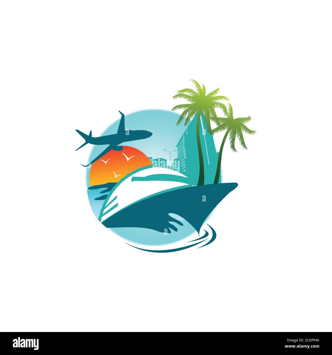 Vector Island alla moda e moderna per il simbolo del viaggio. Isola simbolo isolato su sfondo bianco. Illustrazione vettoriale EPS.8 EPS.10 Illustrazione Vettoriale