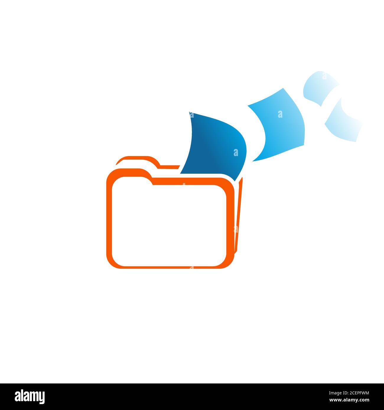 Simbolo dell'icona della struttura della cartella con carta. Simbolo dell'icona di progettazione piatta per la progettazione di elementi. Illustrazione vettoriale EPS.8 EPS.10 Illustrazione Vettoriale