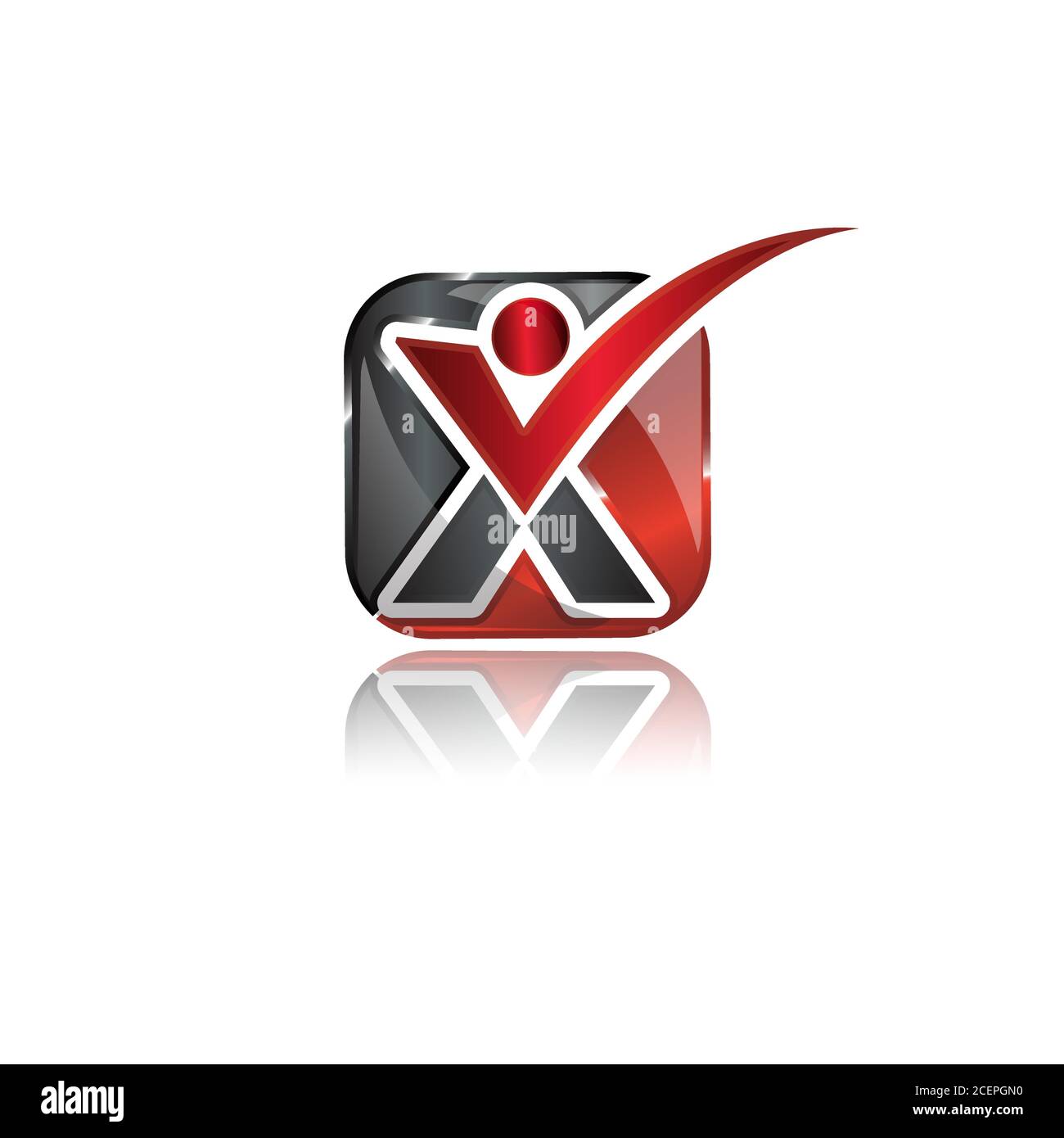 Lettera iniziale X sulla forma quadrata per il vostro simbolo di affari migliore. Lettera X di disegno piatto per la progettazione di elementi. Illustrazione vettoriale EPS.8 EPS.10 Illustrazione Vettoriale