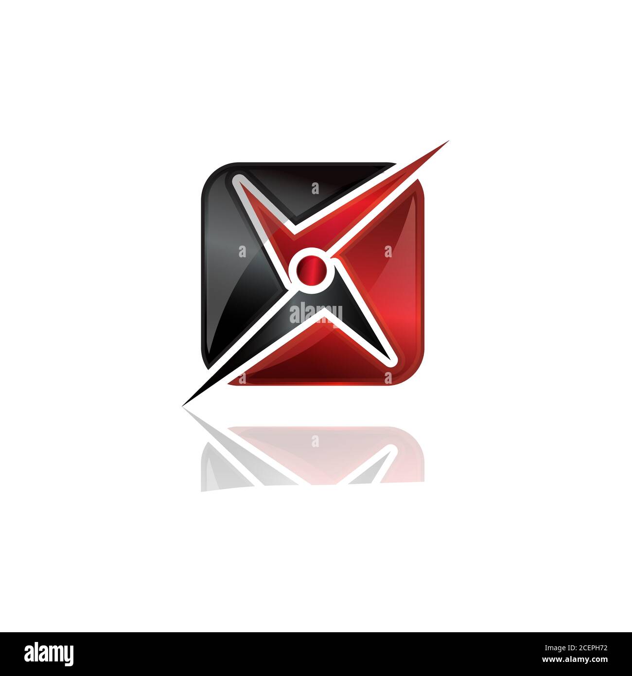 Lettera iniziale X sulla forma quadrata per il vostro simbolo di affari migliore. Lettera X di disegno piatto per la progettazione di elementi. Illustrazione vettoriale EPS.8 EPS.10 Illustrazione Vettoriale