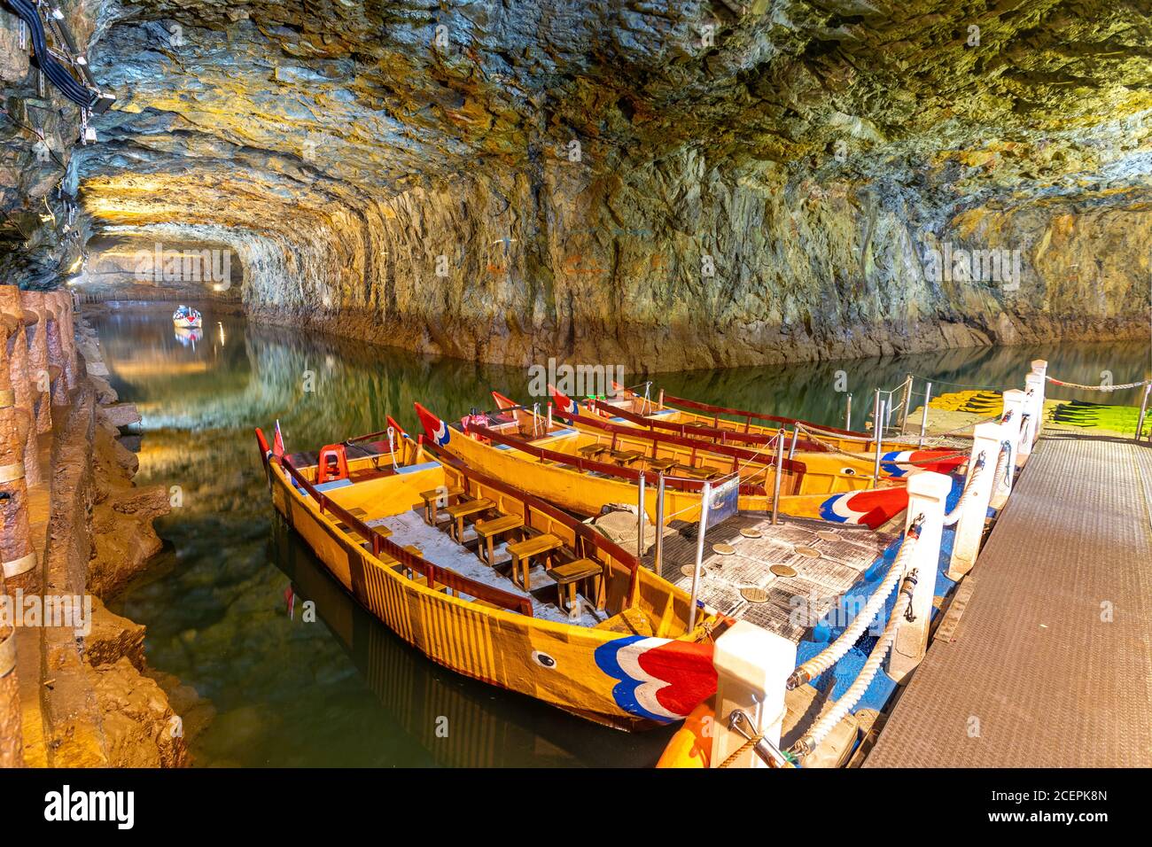 Beihai Tunnel - questo è un tunnel di storia della guerra a Nangan, Matsu, Taiwan Foto Stock