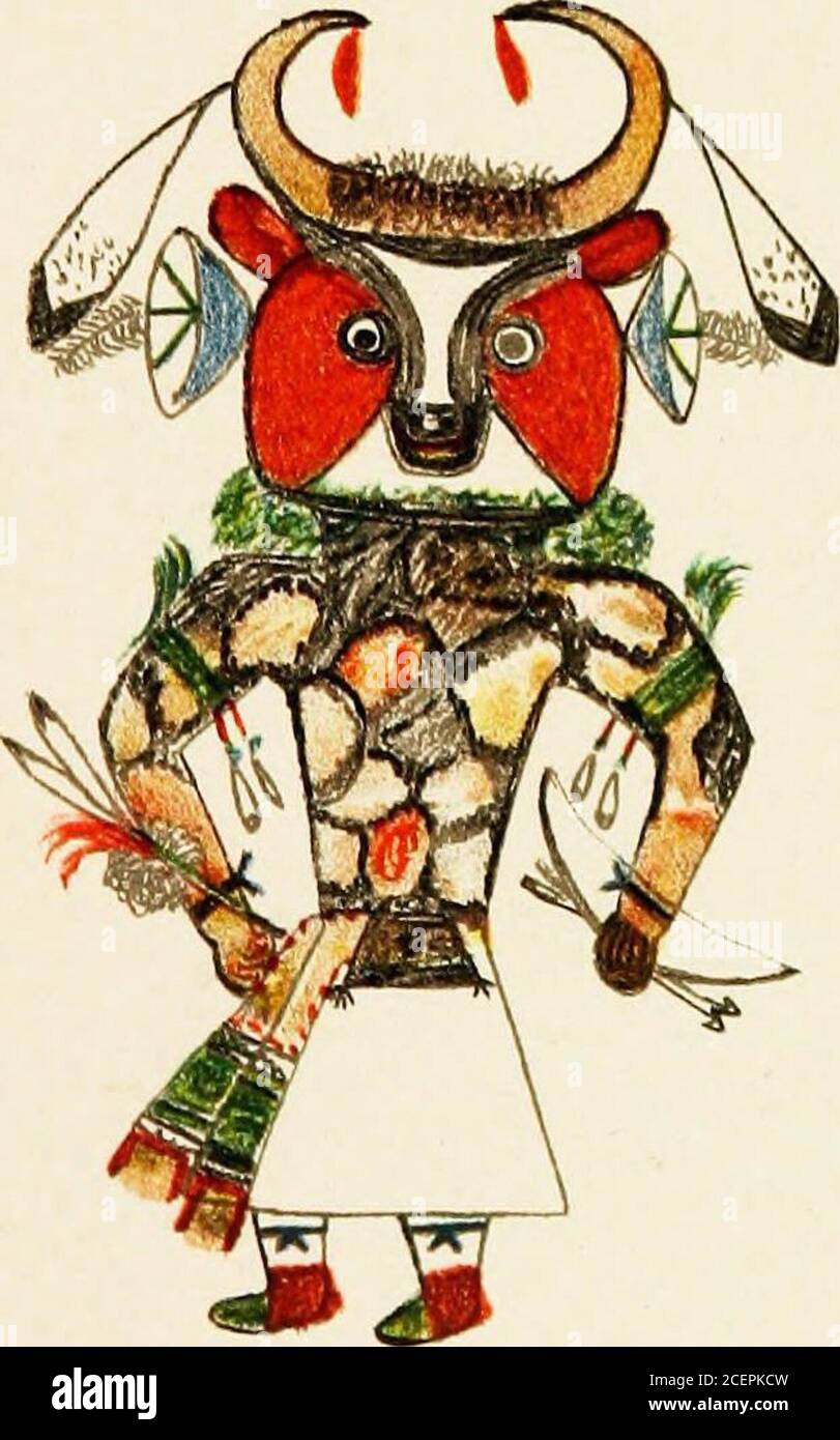 . Hopi Katcinas disegnato da artisti nativi. YUNA. YUNA MANA Foto Stock