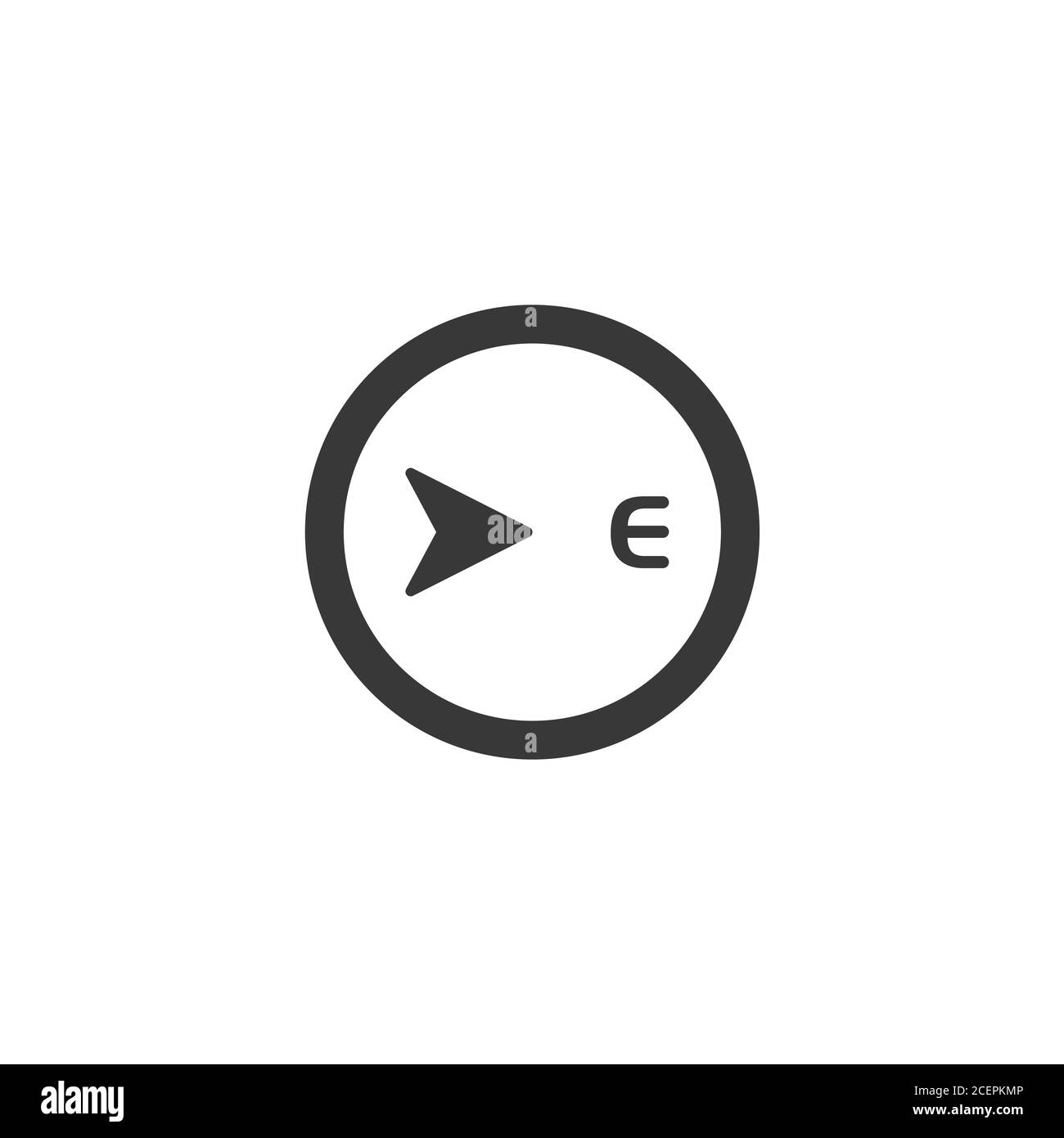 Direzione est. Icona bussola isolata. Illustrazione del vettore glifo meteo Illustrazione Vettoriale
