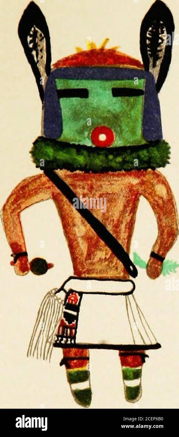 . Hopi Katcinas disegnato da artisti nativi. TEUK PAKWABI HELIOTYPE CO., BOSTON. BUREAU OF AMERICAN ETHNOLOGY 21 RELAZIONE ANNUALE PL. XVII. Foto Stock