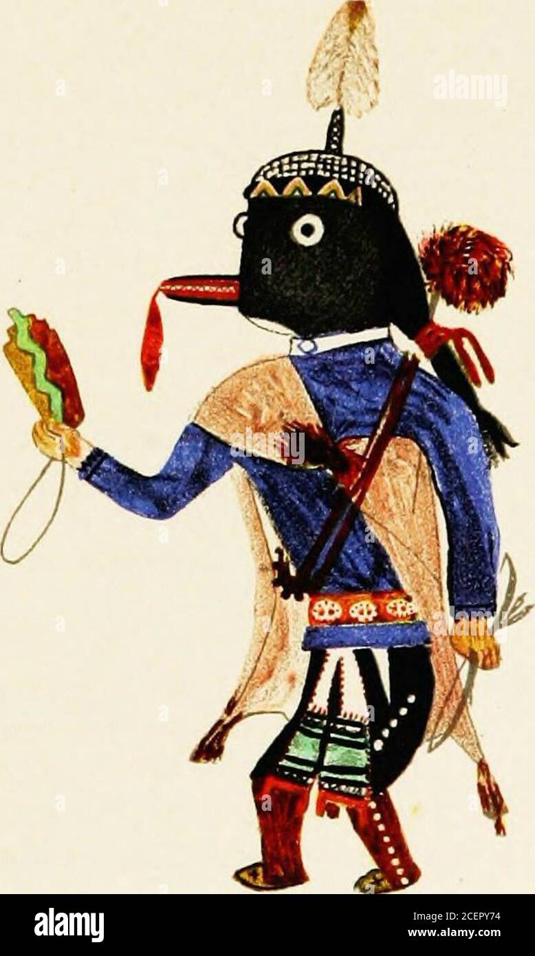 . Hopi Katcinas disegnato da artisti nativi. TEUK PAKWABI HELIOTYPE CO., BOSTON. BUREAU OF AMERICAN ETHNOLOGY 21 RELAZIONE ANNUALE PL. XVII Foto Stock