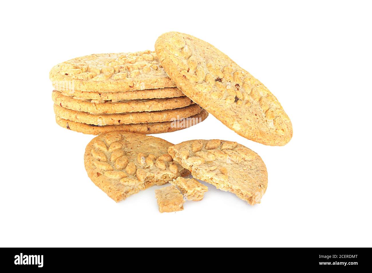 Biscotti digestivi isolati su sfondo bianco Foto Stock