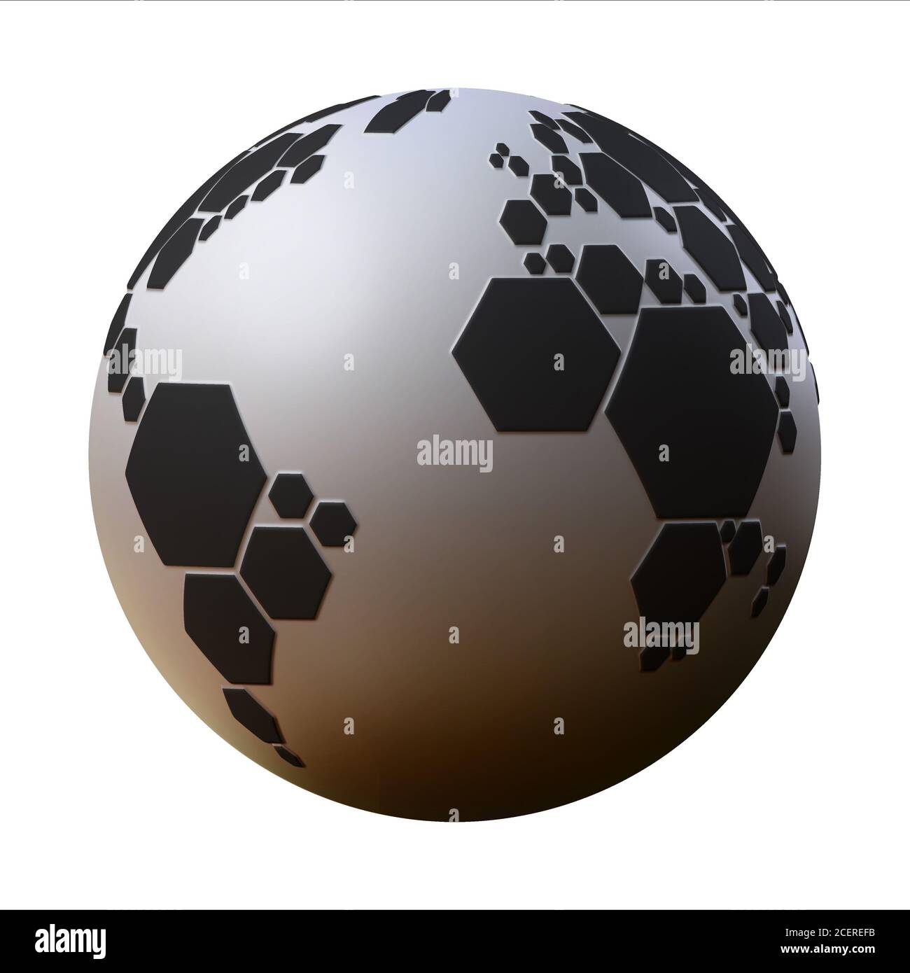 rendering 3d astratto planet football Foto Stock