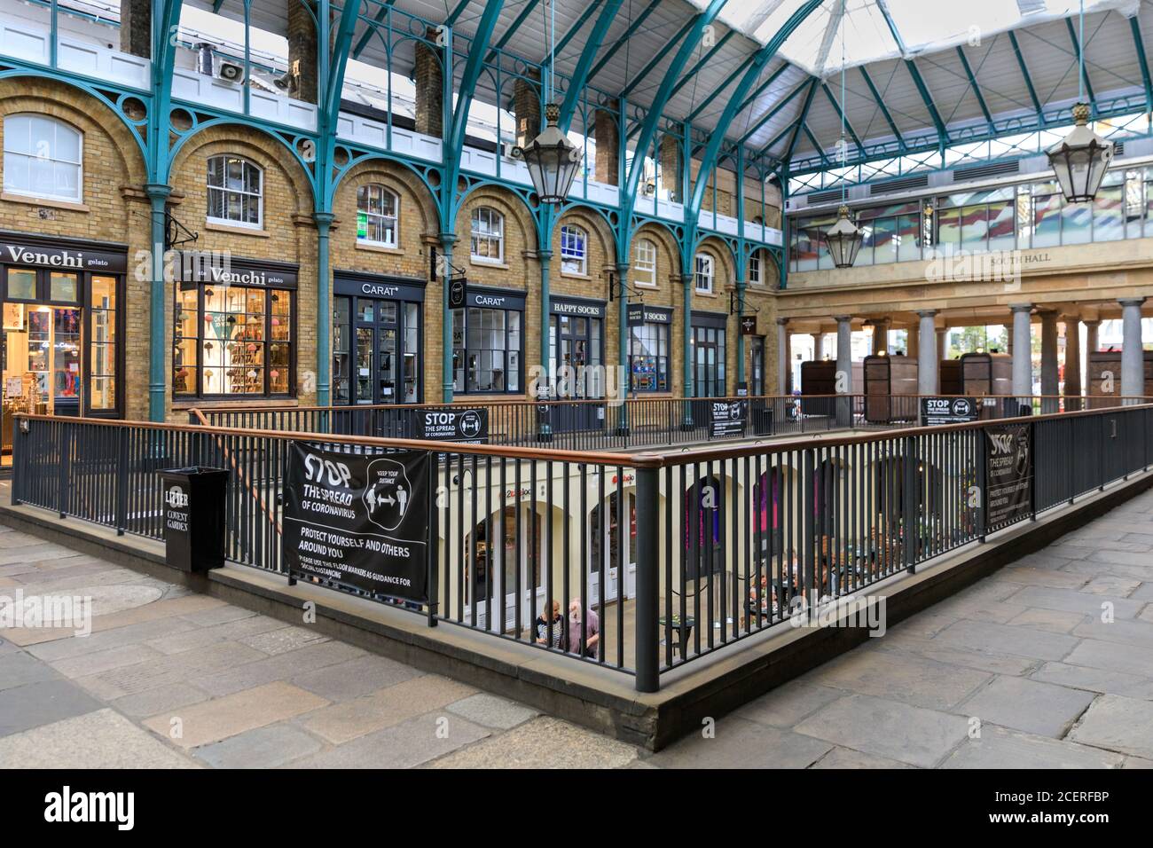 Covent Garden, vuoto durante la pandemia del coronavirus del 19, Londra, Inghilterra, Regno Unito Foto Stock