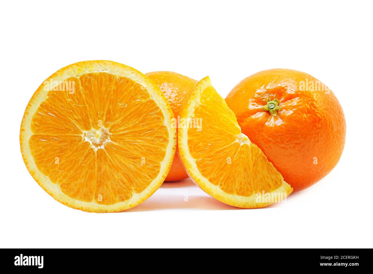 Frutti di colore arancione isolati su sfondo bianco Foto Stock