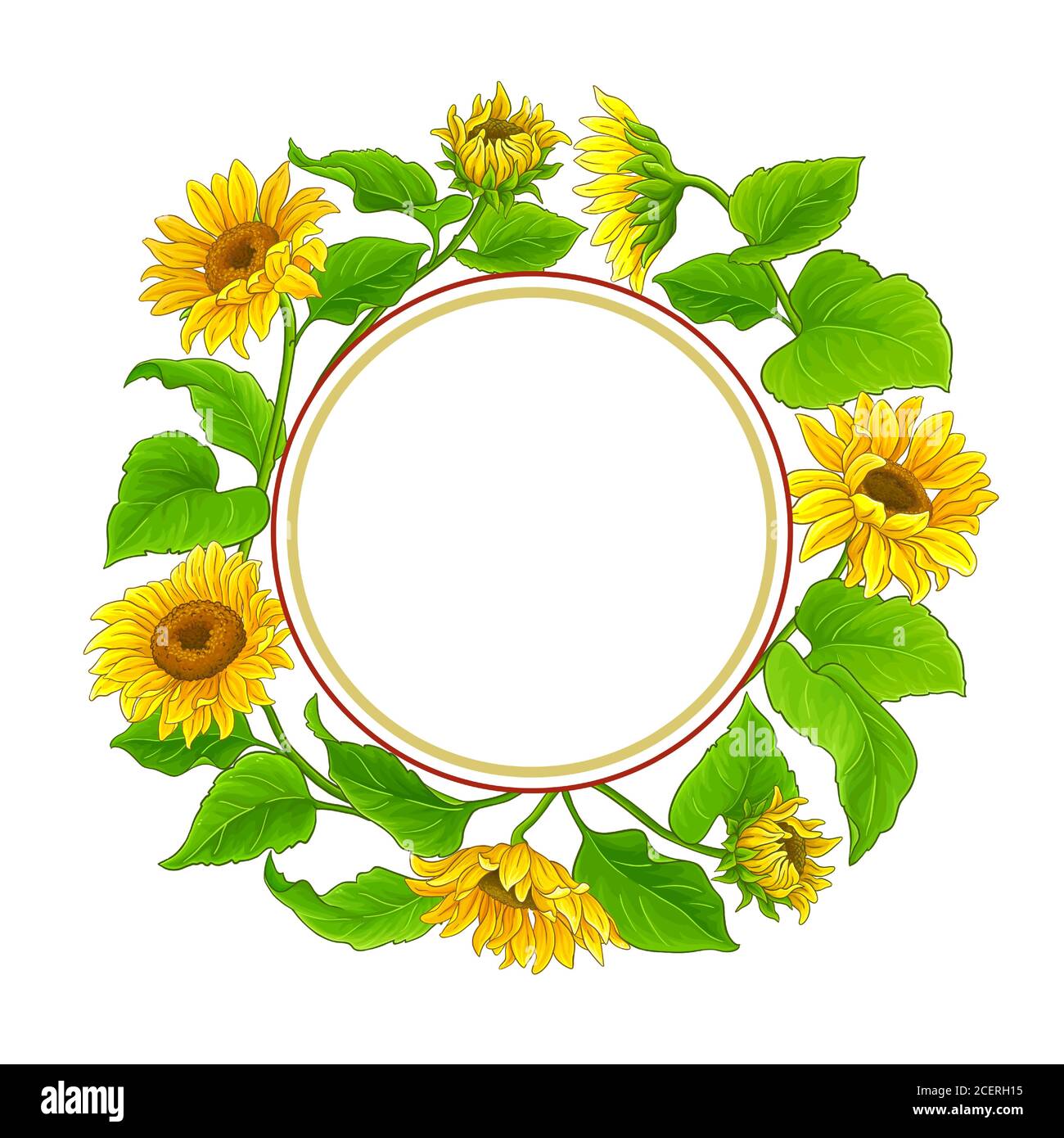 frame vettoriale girasole Illustrazione Vettoriale