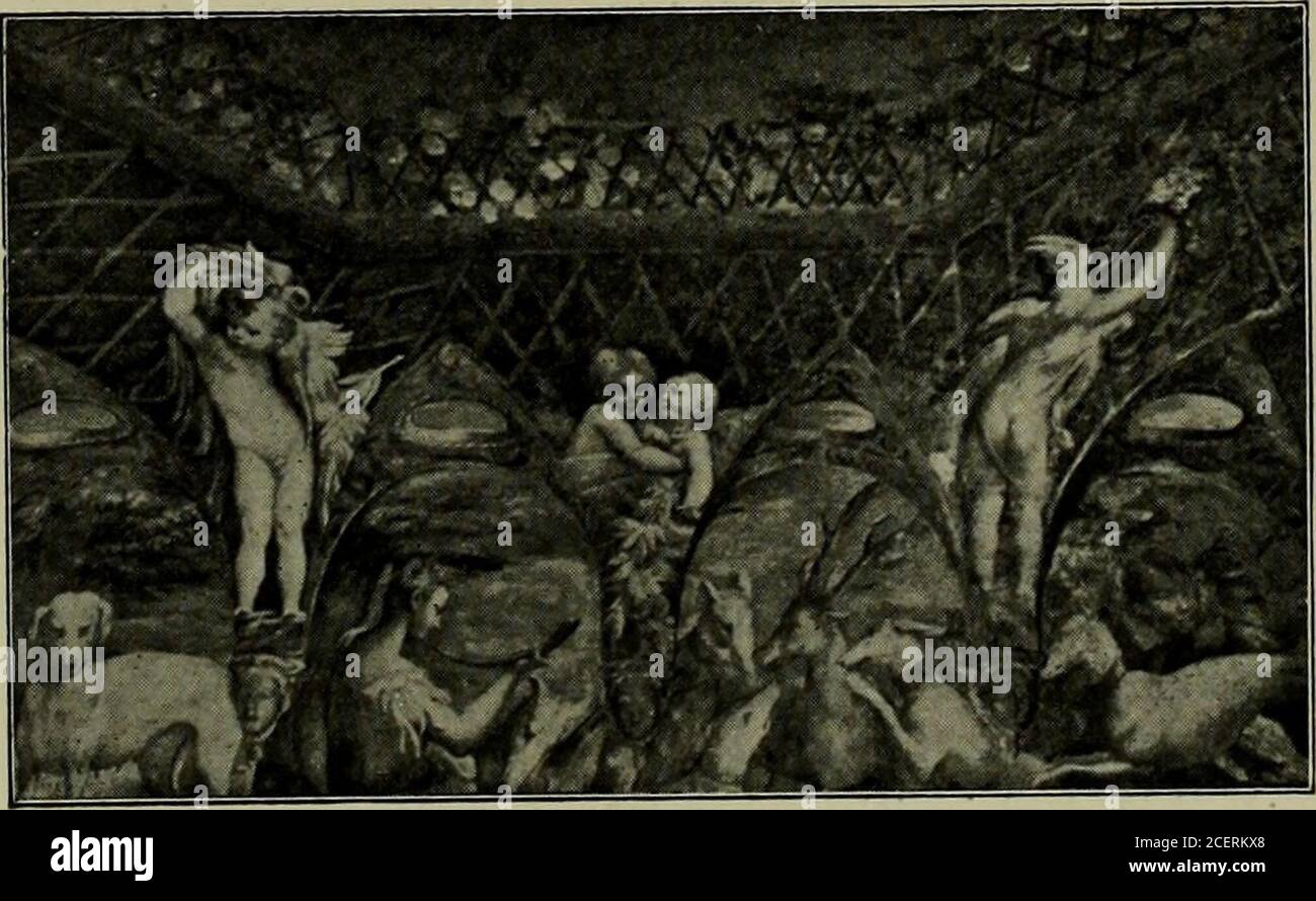 . Antonio Allegri da Correggio, la sua vita, i suoi amici e il suo tempo. Er. Questi fatti, che in qualche modo esasperano la distruzione wanton del suo affresco nel coro dei Benedettinechurch, dimostrano a sufficienza che l'opera di Correggios è stata trattata con singolare riverenza dai suoi immediati sopravvissuti. Gli storici e gli scrittori di trattati non erano a lungo in silenzio. Nel 1552 Landi lo descrisse come un pittore nobilmente formato dalla natura stessa, piuttosto che da qualsiasi maestro. Nessuno, aggiunge, lo eccelle nella pittura dei bambini, nel trattamento dei tendaggi e nella resa dei capelli. 1 Fabio segni lo lodò in due Foto Stock