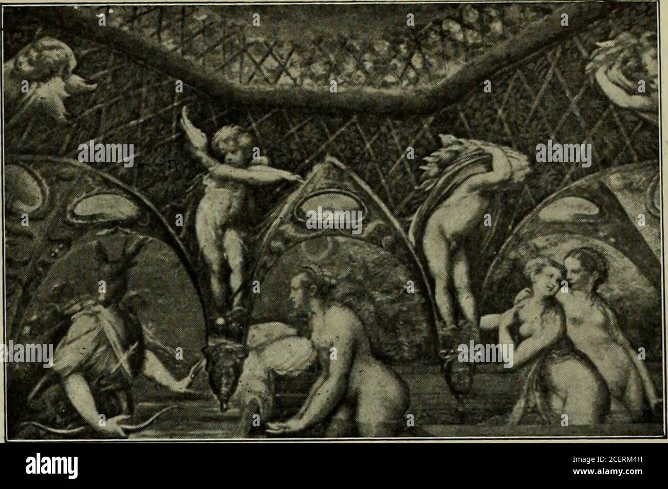 . Antonio Allegri da Correggio, la sua vita, i suoi amici, il suo tempo, silenzioso nei suoi confronti, tra cui l'episcopalcancelliere Marzocchi, che scrisse una descrizione di Parma ad AlessandroSforza, e Leandro Alberti, nella sua Descrizione di tutta Italia. Ma non è sorprendente che questi ecclesiastici, temi whoseprincipal erano leggende fantastiche che portavano sull'origine delle città, i miracoli compiuti dai santi locali, e le reliquie storiche, avrebbero dovuto sentire poco interesse nei pittori e nelle immagini. D'altra parte, sappiamo che subito dopo Correggiosdeath il duca di Mantova Foto Stock
