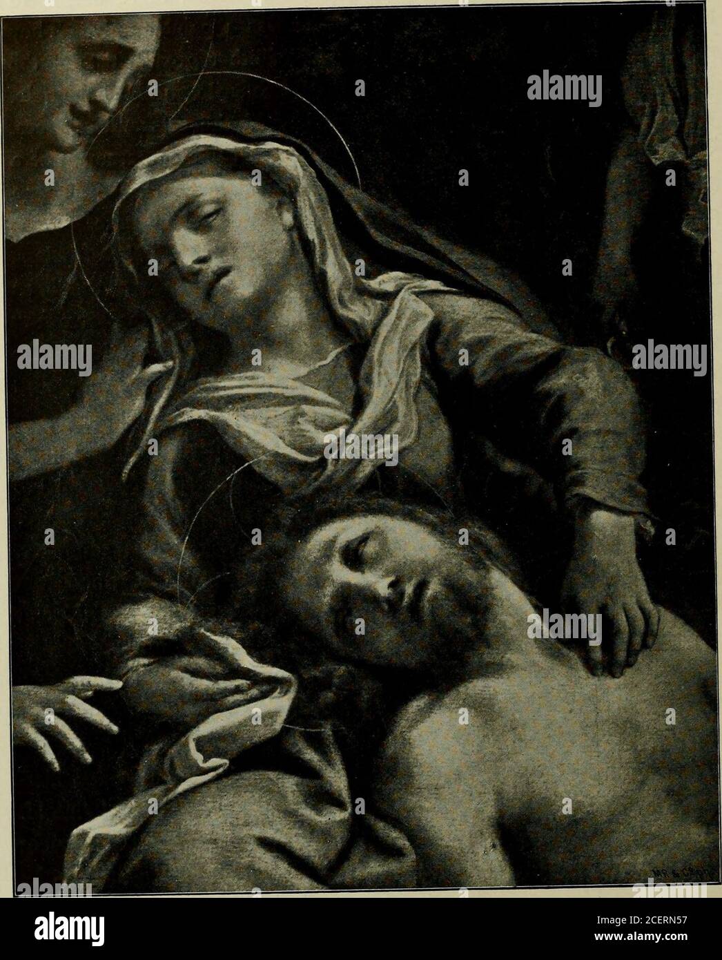 . Antonio Allegri da Correggio, la sua vita, i suoi amici, il suo tempo, i passaggi di grandezza ve, sono tra i meno soddisfacenti delle opere dei maestri. D'altra parte, la sua compiaciuta emozione trabocca quando l'hecan si dà in maniera fittingly fino all'espressione della vita trionfante, del flaughter, del rapimento! Michelangelo, sempre grandioso e disdegnante, raramente lo sorrise e raramente creò un volto sorridente. Quando fu esposta per la prima volta la sua statua di Giulio II, fu chiesto se avesse voluto rappresentare il Papa nell'atto di benedizione o di maledizione. Alto e generoso, è stato addolorato dallo scorpido Foto Stock