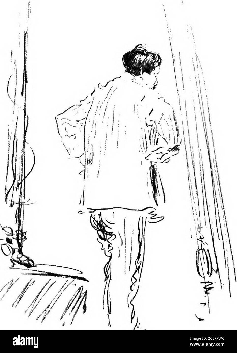. Dal log della Velsa. E dondolando all'alba. E una vicino yacht, dal maw di un forestiere-hatchleft aperto per l'aria, un marinaio mezzo-vestito apparirebbe, 205 DAL LOG DELLA VELSA e yawn, e stendersi le braccia, e poi iniziare a sposare un secchio sul ponte di yacht. Il giorno wasborn. Un rimorchiatore verde si affretterebbe verso nord, schizzare; e il primo dei vaporatori del mattino wouldarriverà da qualche isola mistica lontana, una nave, come la maggior parte del resto, di circa seicento tonnellate, imbuti rossi e neri, il capitano che ci guarda giù dal ponte; una bella manciata di passeggeri, tra cui alcuni y Foto Stock