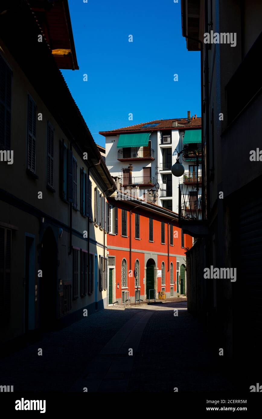 Centro storico intra, città di Verbania, Italia Foto Stock
