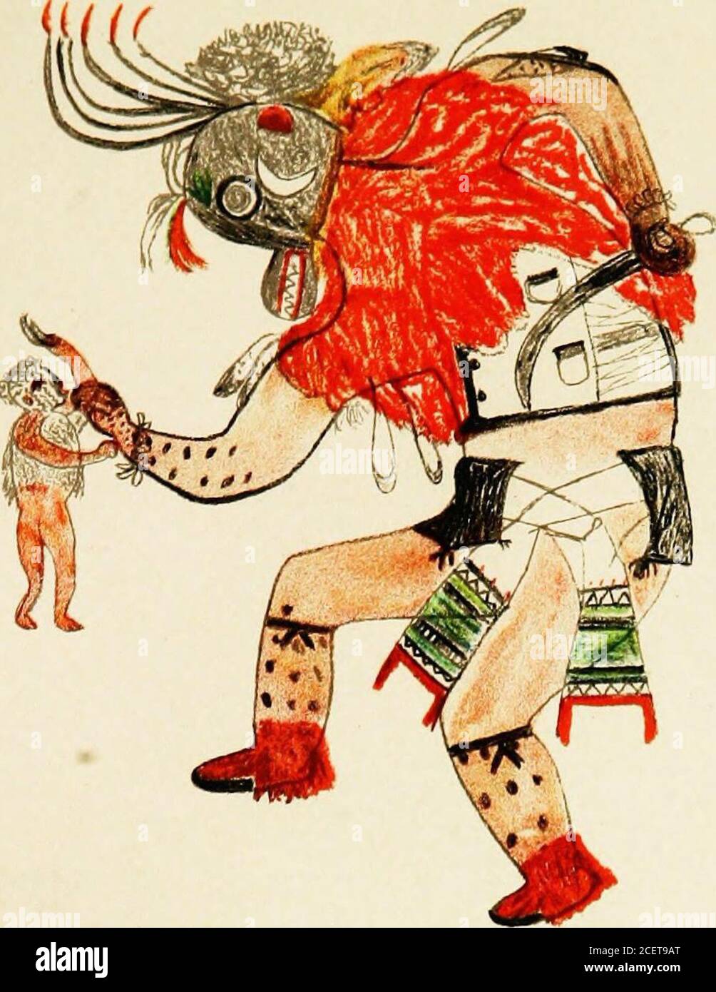 . Hopi Katcinas disegnato da artisti nativi. BUREAU OF AMERICAN ETHNOLOGY 21 RELAZIONE ANNUALE PL. XIII. TCABAIYO Foto Stock