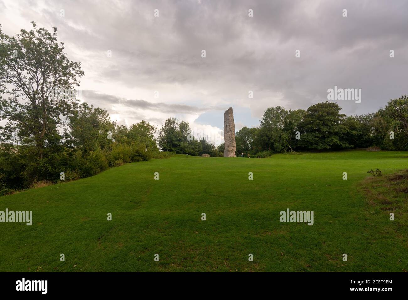 Resti della casa di guardia a Bramber Castle, West Sussex, Inghilterra, Regno Unito Foto Stock