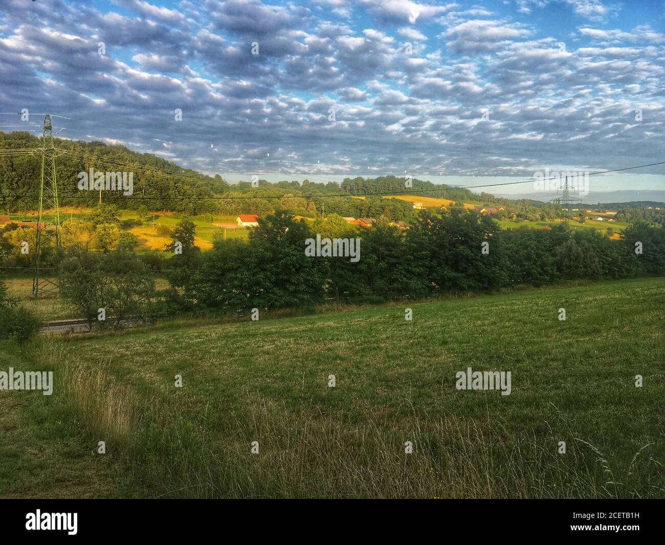 Paesaggio rurale idilliaco, Prekmurje, Slovenia Foto Stock