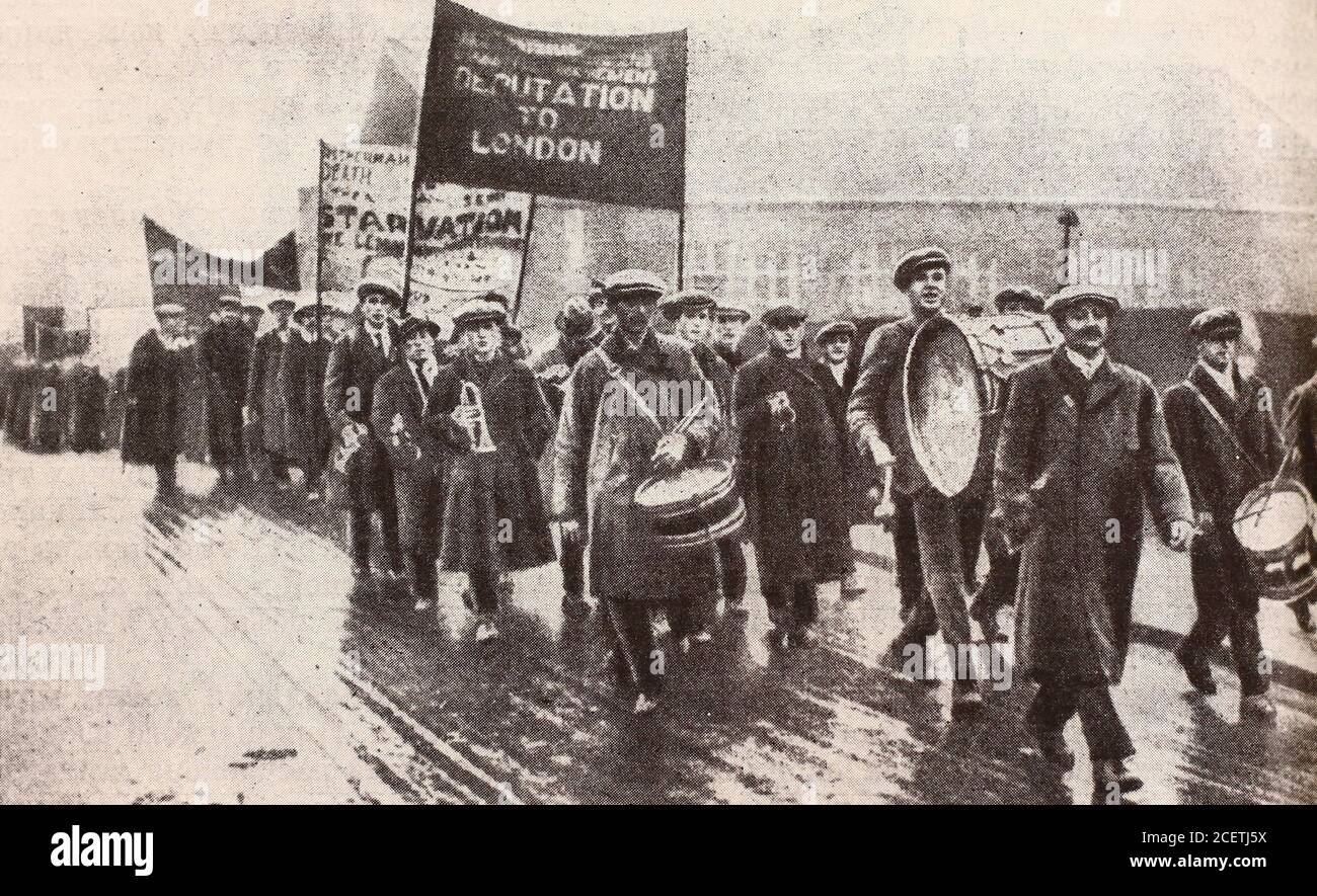 Campagna dei disoccupati britannici a Londra nel 1923. Foto Stock